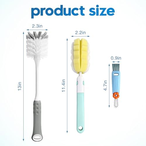 14 Pcs Bottle Brush Cleaner Set for Bottles, Cups and Straws Cleaning