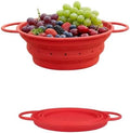 Collapsible Silicone Colander with Handles, Round Strainer with