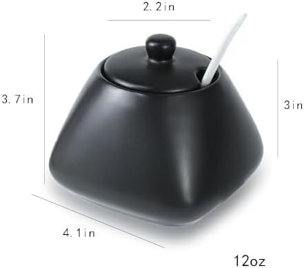 Black Simple Ceramic Coffee Serving Set, Creamer Pitcher and Sugar