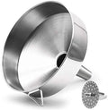 Stainless Steel Large Funnel, 7.9 Inch with Detachable Strainer for