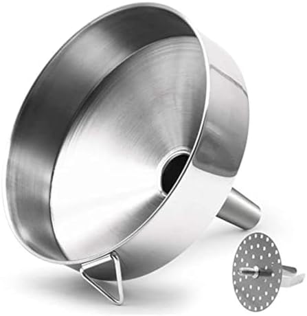 Stainless Steel Large Funnel, 7.9 Inch with Detachable Strainer for