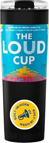 The LoudCup 23 oz 2-in-1 Water Bottle & Noisemaker, Jet Black