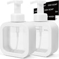 Foaming Soap Dispenser, 2 Pack 300ml (10oz) Plastic Refillable Foaming