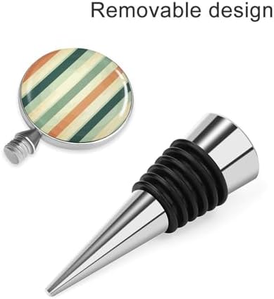 Retro Striped Wine Stopper Vacuum Alloy Wine Bottle Stopper Reusable
