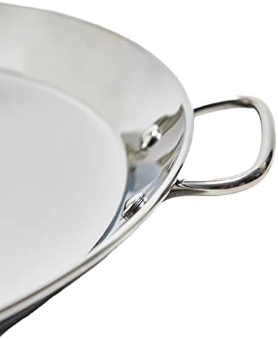 Garcima 16-inch Stainless Flat Bottom Paella Pan, 40cm