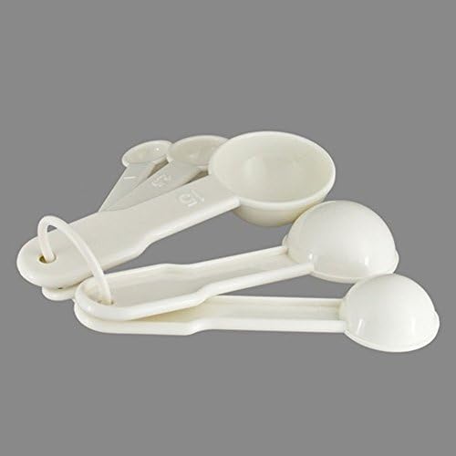5 in 1 White Plastic 1g 2.5g 5g 10g 15g Measuring Spoons Set Kitchen