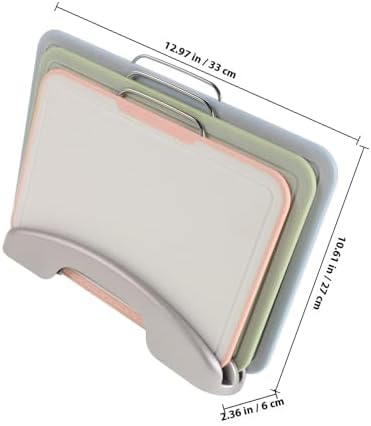 Plastic Cutting Board Set Stand and Handles Color Coded with Holder