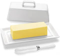 Porcelain Butter Dish with Lid and Knife for Countertop