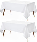 Utopia Kitchen Rectangle Table Cloth 2 Pack [60x102 Inches, White]