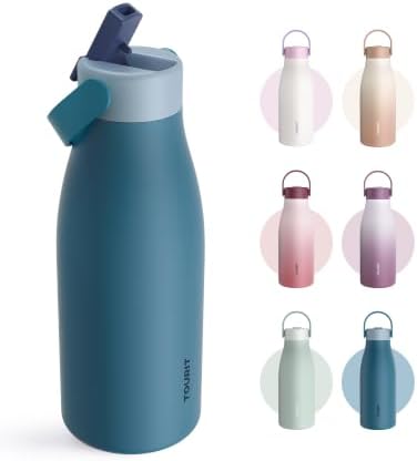 TOURIT 12oz Small Insulated Water Bottle Travel Flask Mug, Saxony Blue