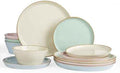Famiware Saturn Dinnerware Sets, Ceramic Dishes for 4, Rimmed Plates