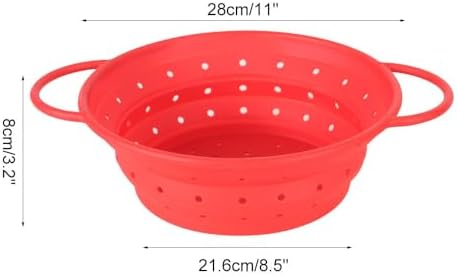 Collapsible Colander, Silicone Food Strainer with Handles Foldable