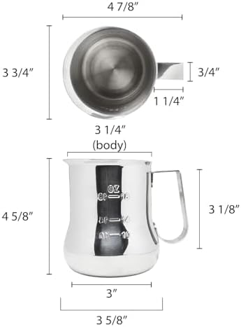 TrueCraftware- 24 oz Milk Frothing Pitcher Stainless Steel with