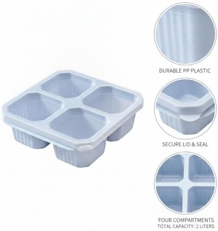 Home Organizers 4-Compartment Snack Box with Lid, Divided Dry Food