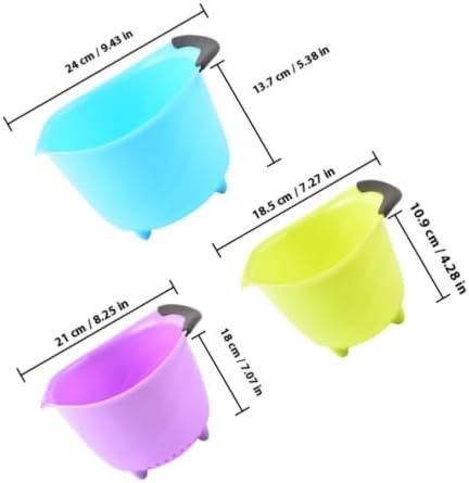 OUNONA L 2l 1l Mixing Bowls with Lids, Nesting Fruit Vegetable Wash