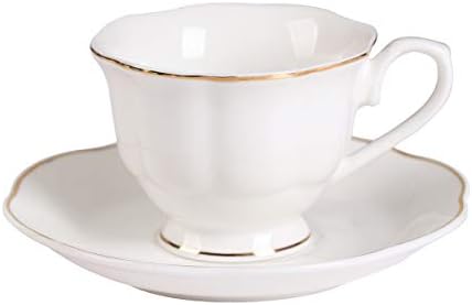 Guangyang 12 pieces Fine Porcelain 2.5oz Cups and Saucers set of 6
