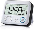 Digital Kitchen Timer Alarm Clock, Large LCD Display, Black