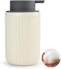 Speckled Beige Rippled Ceramic Foaming Soap Dispenser, Modern