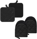 Oven Mitt and Pot Holder Set, Pack of 4, Silicone