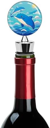 Cute Ocean Dolphin Theme Wine Stopper Vacuum Alloy Wine Bottle Stopper