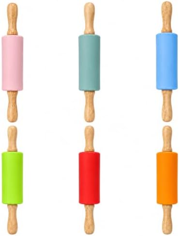 Toyvian Silicone Rolling Pins, 6Pack Mini Non Stick Dough Rollers