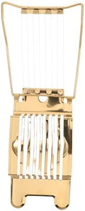 Golden Stainless Steel Egg Slicer with Non Slip Grip for Breakfast