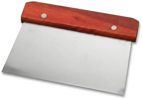 Bench Scraper, Stainless Steel Dough Scraper with Wooden Handle Cake