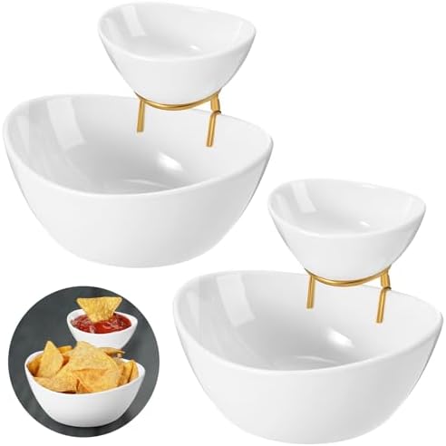 2 Set Chip and Dip Serving Set 2 Tier Chip and Dip Serving Dish