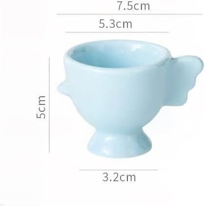 Ceramic Egg Holder, Set of 2, White and Blue