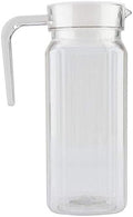 Fdit Acrylic Water Pitcher 800ml with Lid and Handle, Clear