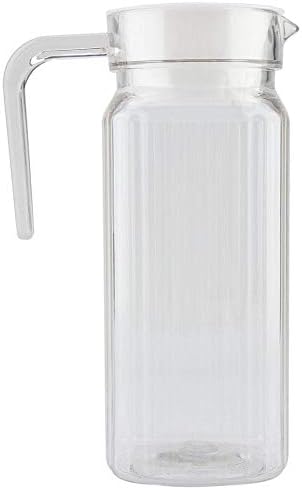 Fdit Acrylic Water Pitcher 800ml with Lid and Handle, Clear