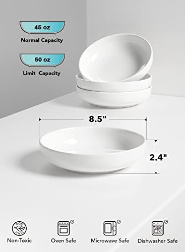 LE TAUCI Pasta Bowls 45 oz, Salad Bowls Set for Serving Soup, Pasta