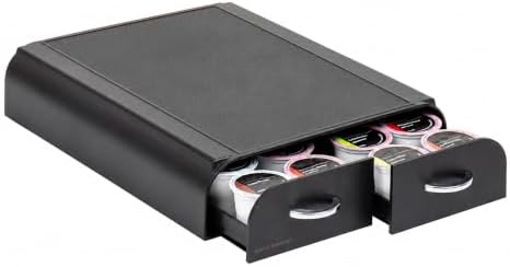 Mind Reader Single Serve Pod Organizer, 2 Drawers, 24 Pod Capacity, Black