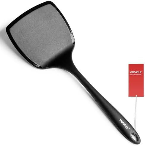 Silicone Pancake Spatula Turner, Lengthened Handle & Seamless Design