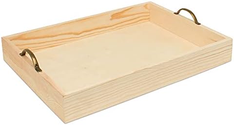 Unfinished Wood Nesting Serving Trays with Handles, Set of 3, Play
