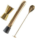 JNWINOG 3-Pcs Gold Muddler & Mixing Tools Set, 10" Muddler, 12"