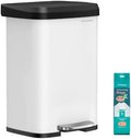 SONGMICS Kitchen Trash Can, 13-Gallon, Stainless Steel