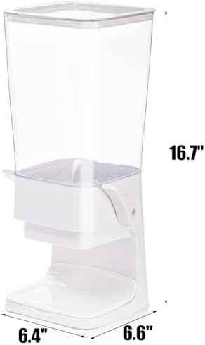 Peohud 2 Pack Cereal Dispenser Countertop, 5.5L Large Capacity Cereal Container Storage, Dry Food Dispenser for Rice, Grain, Nuts, Candies, Oatmeal, Beans, Snacks, Cat Food, Dog Food