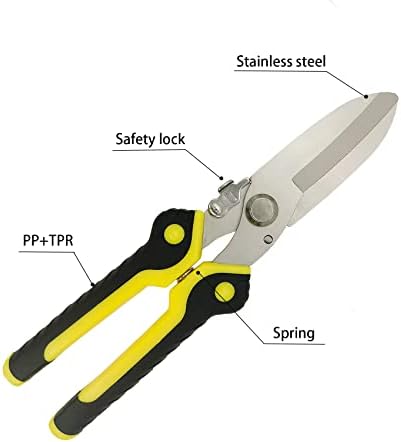 TOOLMAK 9 Inch Aviation Tin Snips, Heavy Duty Metal Cutter