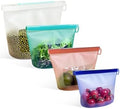Reusable Silicone Food Storage Bags (Set of 4), Dishwasher Oven