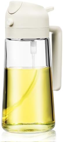 Ciieeo Olive Oil Dispenser and Sprayer, 2-in-1 Glass Bottle