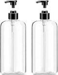 Empty Plastic Pump Bottles, 2 Pack, 32 Oz