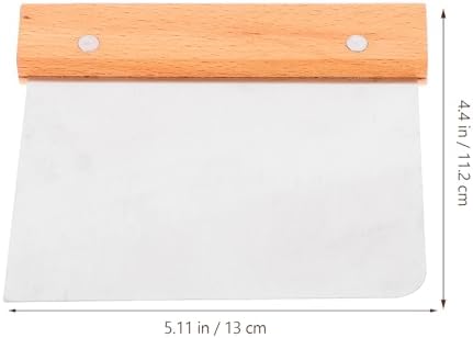 Dough Scraper Cutter Stainless Steel with Wood Handle for Baking