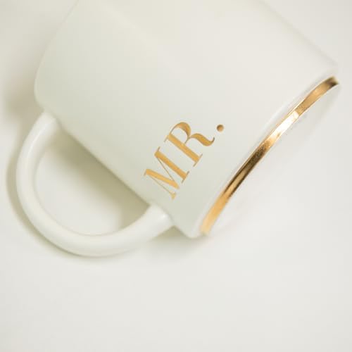 COLLECTIVE HOME Mr. & Mrs. Ceramic Coffee Mug Set, 15oz, 2-Piece