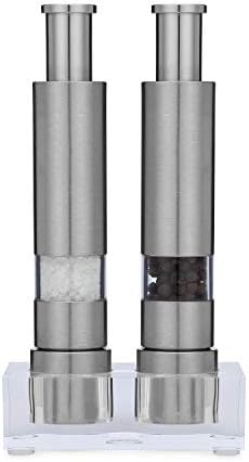 Grind Gourmet Salt and Pepper Grinder Set, Pump and Grind