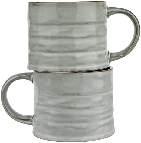 KooK Glazed Coffee Mugs, Ceramic, Microwave & Dishwasher Safe, 13 oz