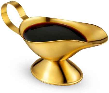 MAGICLULU Stainless Steel Gravy Boat with Pour Spout for Steak Sauce