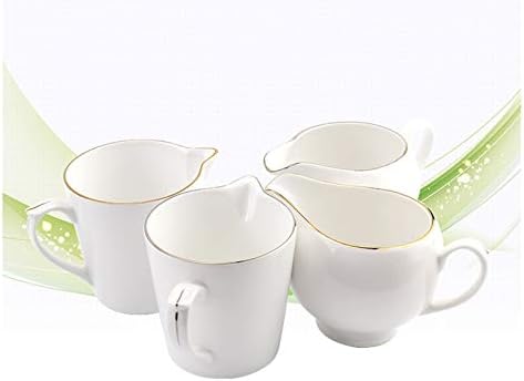 Gravy Bowl Classic Pure White Ceramic Mini Cream Pitcher with Handle
