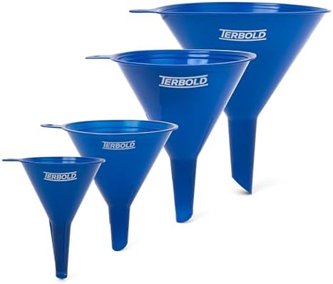 4pc Funnel Nesting Set in BPA Free Plastic for Kitchen Cooking, Car