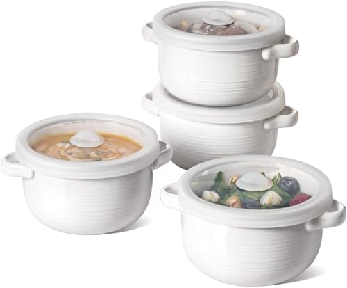 LE TAUCI French Onion Soup Bowls, 28 oz Ceramic Soup Crocks with